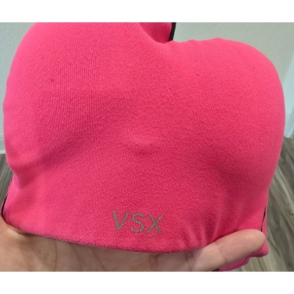 VSX Pink and Black Sports Bra with Racerback Design - Picture 5 of 5